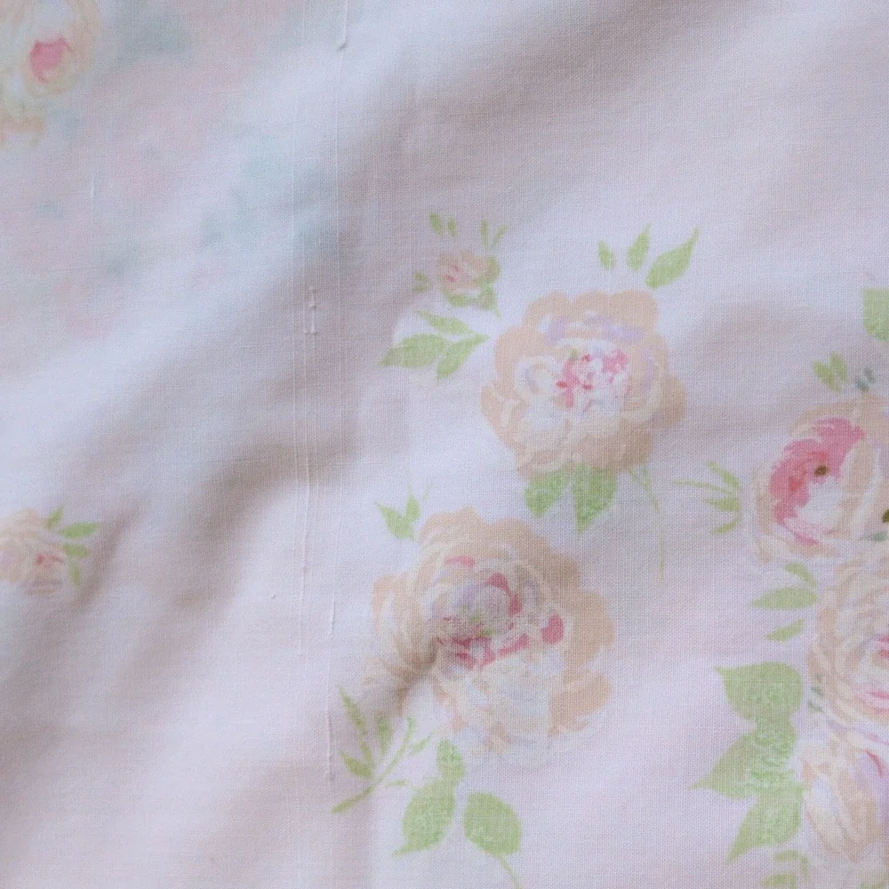 Vintage Springmaid Wondercale Percale Double Sheet Set Full Pink Floral Rose